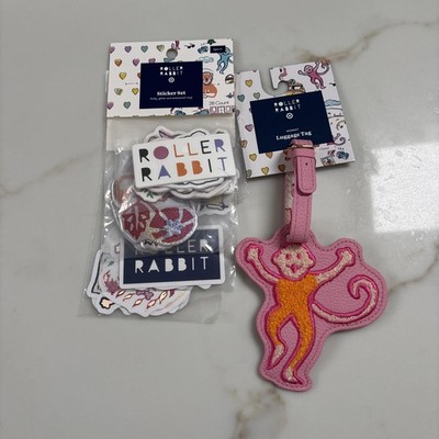 New With Tags, Roller Rabbit, Luggage Tag, And Sticker Set Brand New