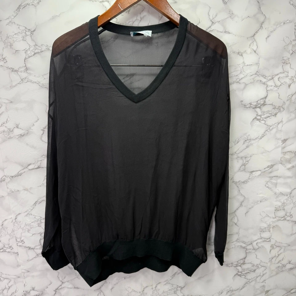 Suéter Ballantyne para mujer de seda/algodón talla 42 transparente EE. UU. 6/8 # H233 Foto 3 de 4