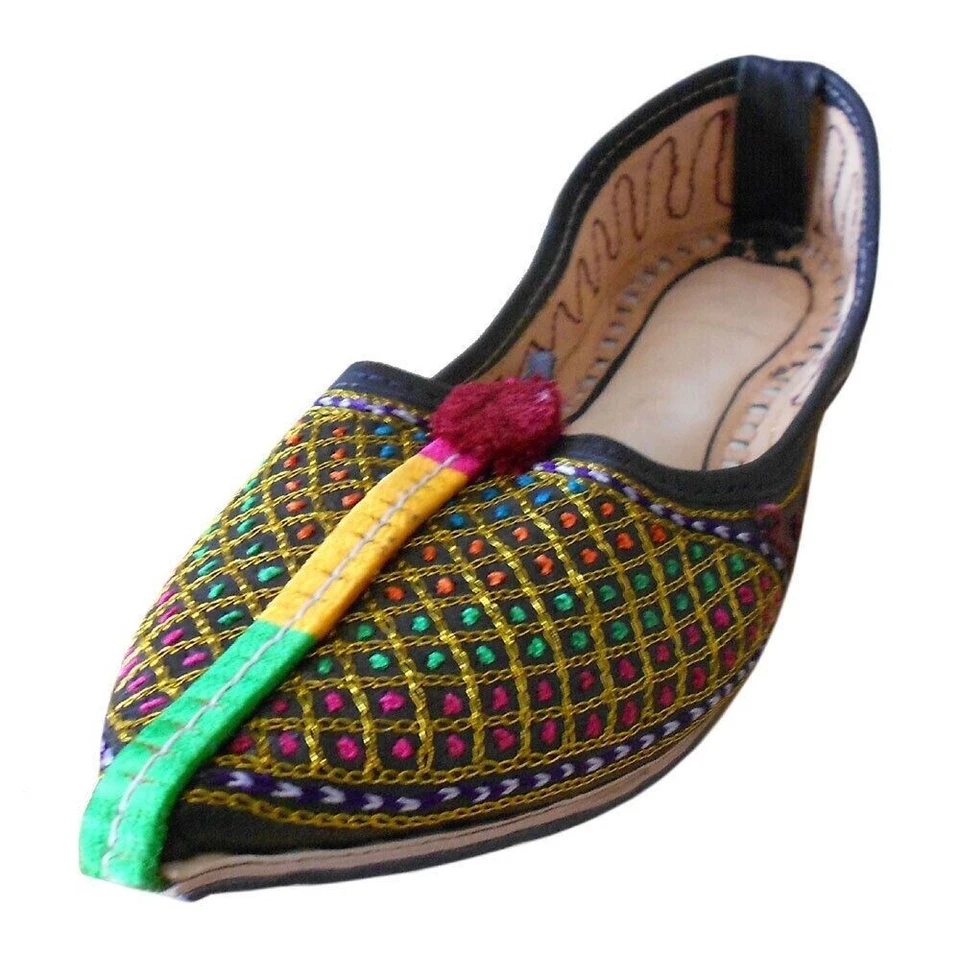 Zapatos de mujer de cuero hechos a mano indios Oxford Jutties mocasines mocasines talla EE. UU. 7 Foto 3 de 4