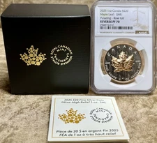 Canada 2025 S$20 Maple Leaf UHR NGC Reverse PF70 Pulsating Rose Gilt COA