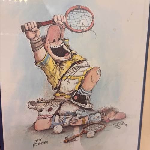 Gary Patterson Tennis Print Thrill Of Victory 1981 Tennis Game Winning Sealed - Picture 7 of 11