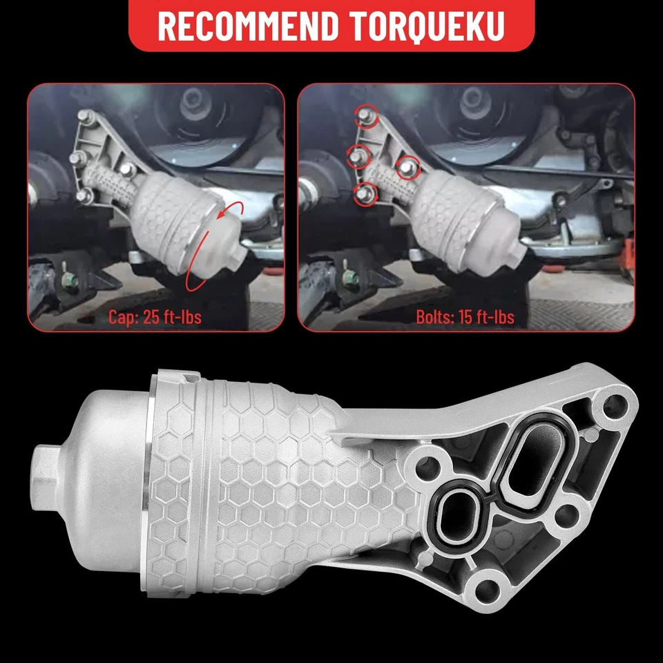 Carcasa completa de filtro de aceite de motor de aluminio para Kia Sedona Cadenza 2017-2021 3,3 L S Foto 4 de 4