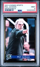 PSA 9 MINT 2001 LEGENDS SPORTS MEMORABILIA PHIL JACKSON BULLS LAKERS 24429 B293