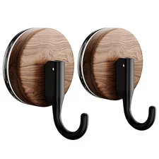 2-Pack J-Shape Suction Cup Hook, Adhesive, Double Lock, Towel, Shower, Bath