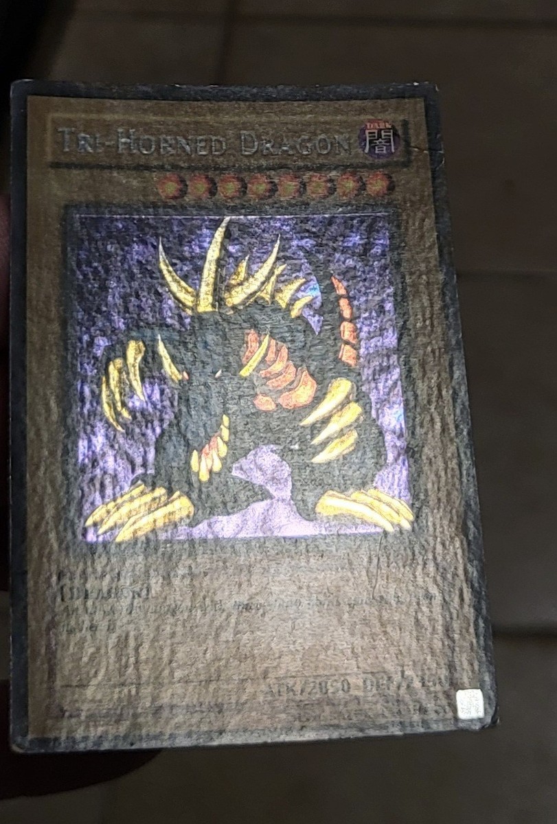 Yugioh Tri-Horned Dragon LOB-000 Secret Rare Wavy Original Print
