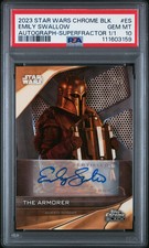 Marketplace image: 2023 Topps Star Wars Chrome Black Emily Swallow #ES Superfractor Auto PSA 10
