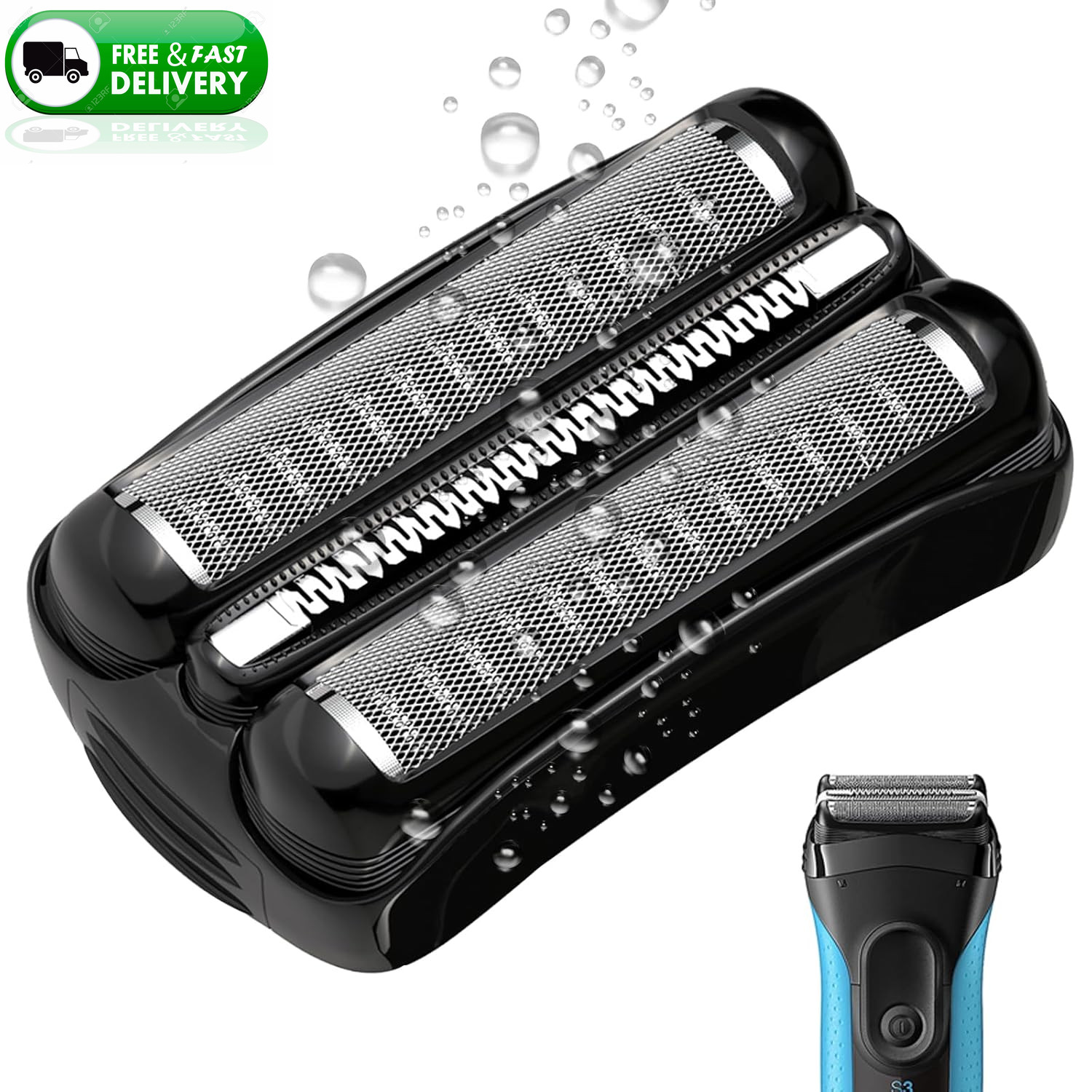 21B Replacement Head Foil and Cutter Compatible with Braun Series 3 Shaver