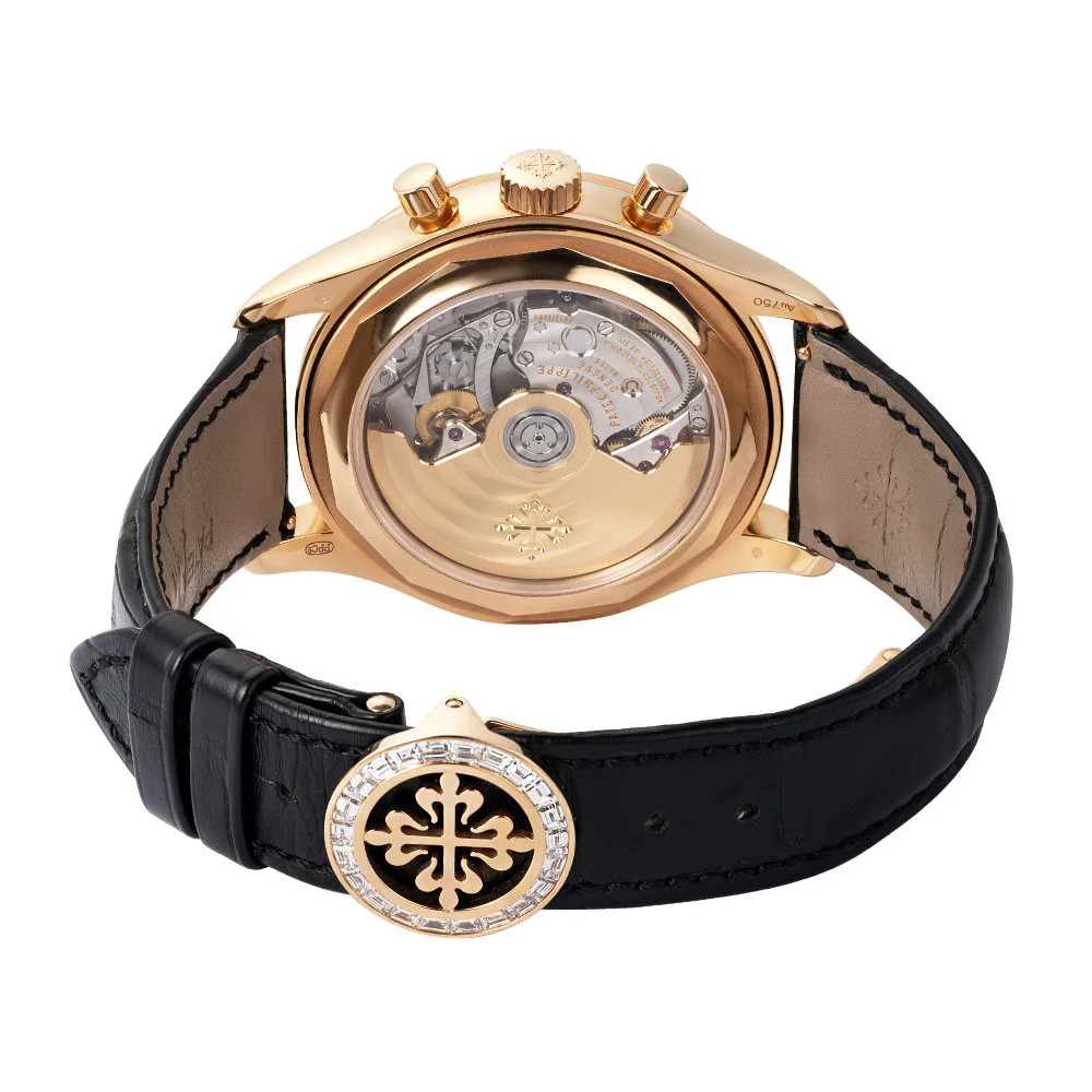Patek Philippe Complications Watch 40MM Black Diamond Index Markers Dial Rose... image 4