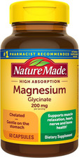 Nature Made Magnesium Glycinate 200 Mg per Serving, Magnesium Supplement for Mus