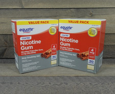 2 PACK Equate 4mg Nicotine Gum - Coated Cinnamon 160CT Each 320 Total - Exp 6/27