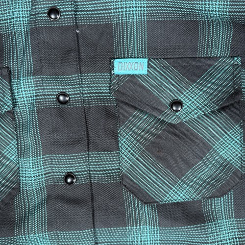 Dixxon Flannel Shirt Women’s Medium Black Plaid Trixie Pearl Snap Long Sleeve - Picture 5 of 7