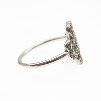 Pandora 925 Sterling Silver Round-Cut C Z Petals of Love Ring Size