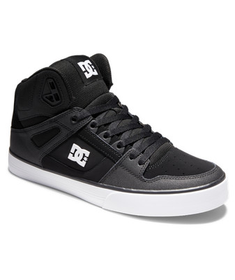 DC SHOES HERREN PURE HIGH TOPS. NEU SCHWARZ LEDER HI SKATE SCHUHE STIEFEL SNEAKER S26