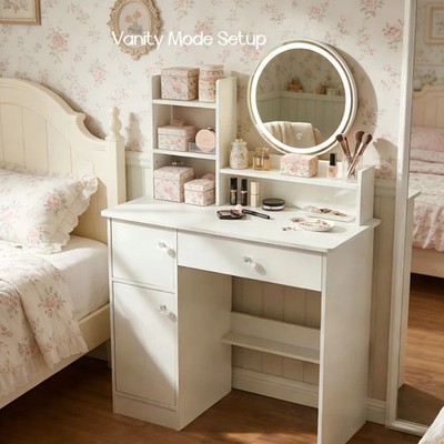 NEW Dressing Table With Mirror And Light, Makeup Dressing Table With Drawers And