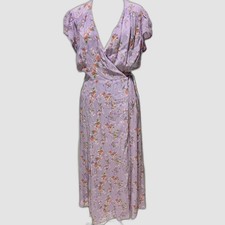 Reformation true wrap maxi dress USA made lavender purple floral fairy women L