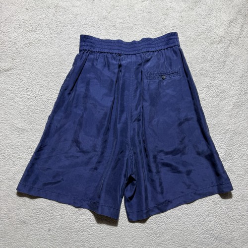 New York Studio Shorts Damen Medium Plissee 100 % Seide blau Stretch hoher Bund - Bild 8 von 13