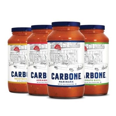Carbone Pasta Sauce VARIETY PACK of Tomato Basil, 24 Fl Oz (Pack 4) 
