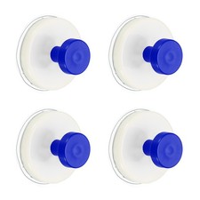 4 Pack Heavy Duty Adhesive Hooks for Shower Bathroom, Blue