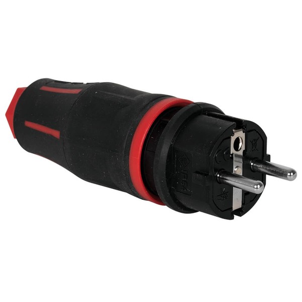 Stecker Schutzkontaktstecker Schwarz Rot Toptaurus2 Gummi TAURUS2 PCE 05721-Sr-image
