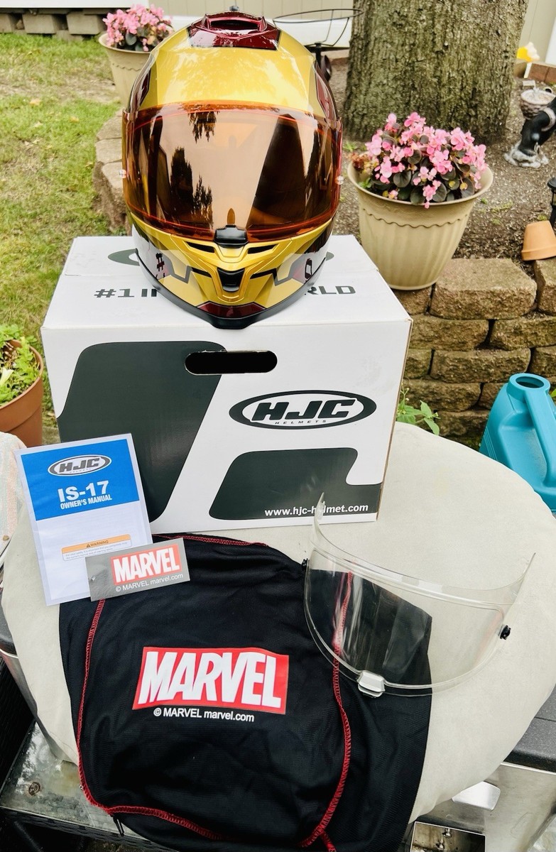HJC IS-17 Marvel “Iron Man” Full Face Helmet/OEM Box, Visors, Bag