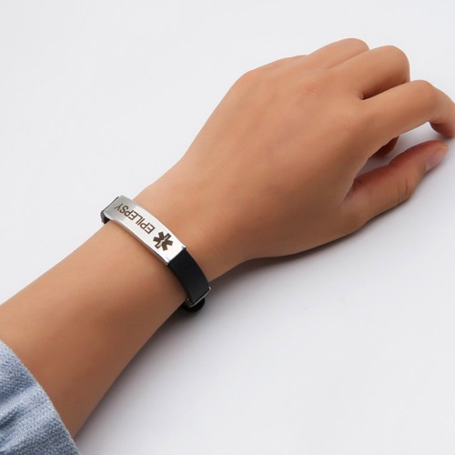 Bequemes Diabetes Notfall-Armband Mit Hautfreundlichem Silikon & Edelstahl - Bild 5 von 22