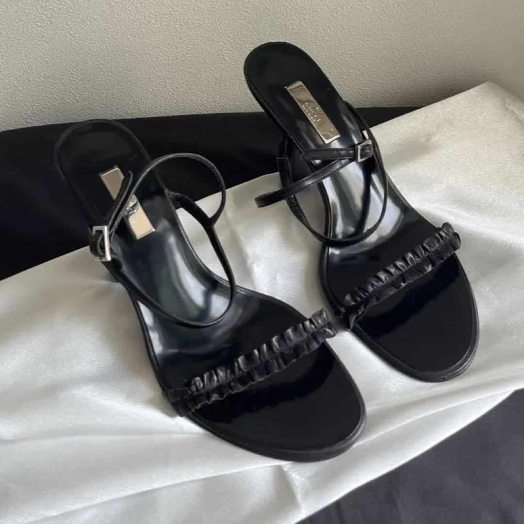 Gucci Black Backstrap Heel Mule Sandals Size 37 US Women
