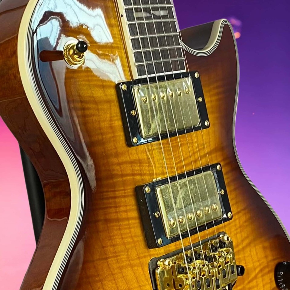 Custom Electric Guitar Dual Tremolo Bridge With Brown Body Shipped from ...