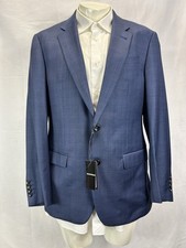 Emporio Armani G Line Deco Blue Plaid Suit 2-Bt Sz EU 54 R/US 44 R/W 38