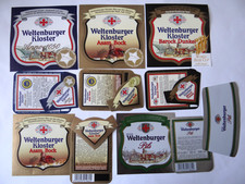 5 ältere Bier-Etiketten - Weltenburger, Brauerei Bischofshof, Regensburg, Bayern