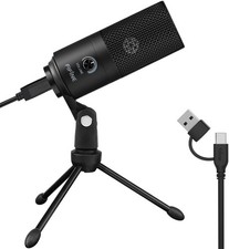 USB Microphone, Condenser Recording Mic for Vocals, Meeting Metal Cardioid Lap