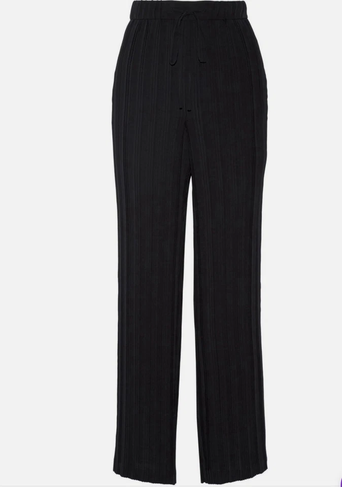 Nuevo con etiquetas Pantalón Theory Tralpin Plisado Pull On Negro Poli Drape Talla 4 G0705211 $355 Foto 4 de 4