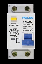 ROLEC 16 AMP CURVE B 6kA 30mA DOUBLE POLE RCBO TYPE AC VKL002