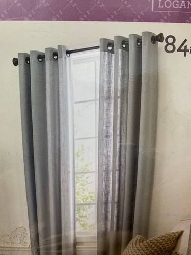 allen + roth 84''  Slate Poly/Cottn Light Filtering Grommet Single Curtain Panel - Picture 4 of 4
