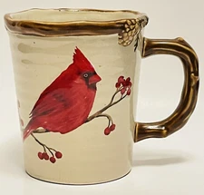 Cardinal Pinecone Embossed Ceramic Mug/Cup from St. Nicholas Square Snow Valley.