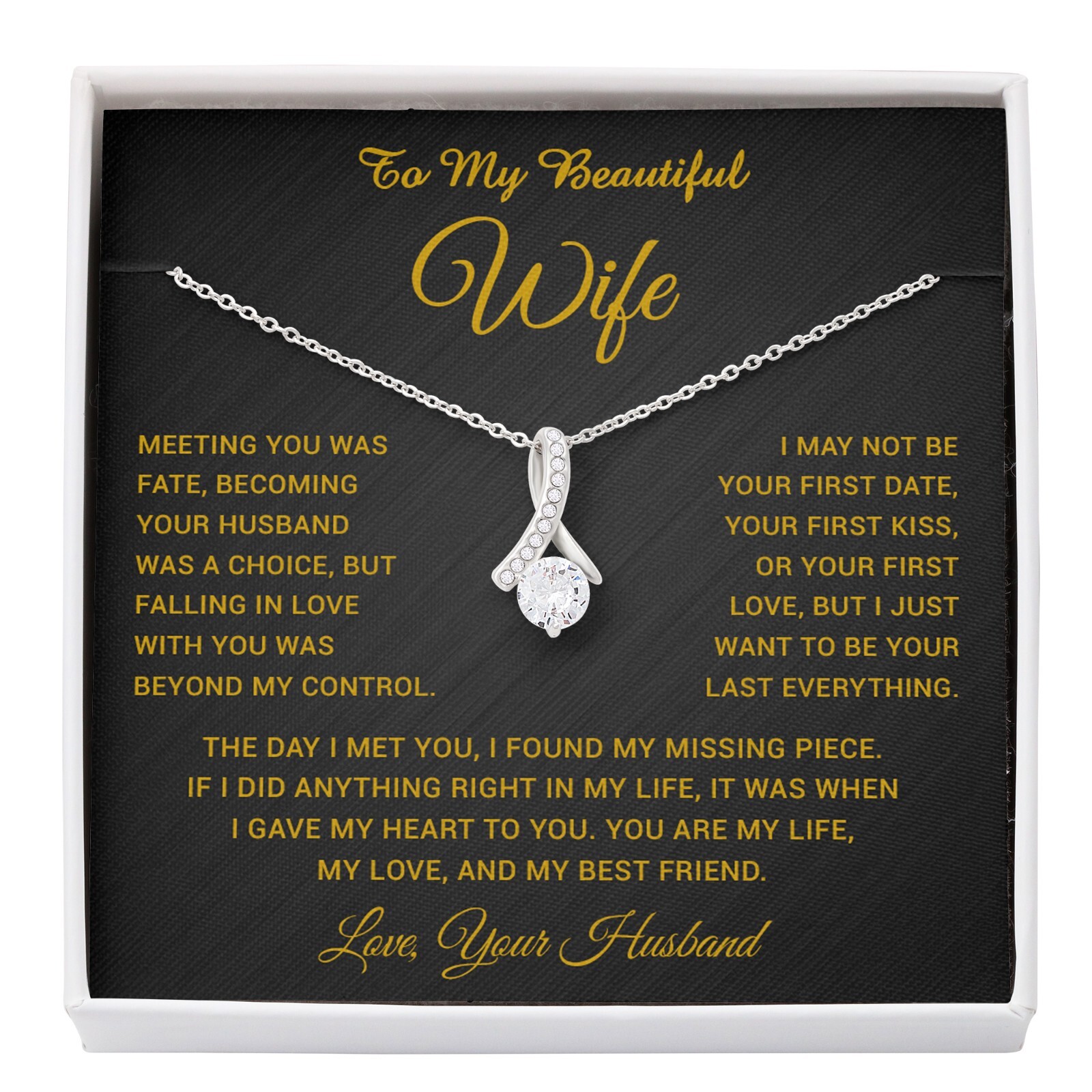 To My Wife Necklace, Gift For Wife, Anniversary Gift For Wife, Necklace For Wife