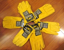 Lot of 6 Wells Lamont Heavy Duty Leather Work Gloves Premium Cowhide - All Size