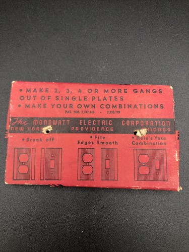 Vintage 40er Jahre Bakelit Monolith elektrischer Kippschalter Wandplatte gerippt braun - Bild 4 von 6