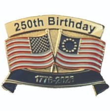 Let's Celebrate America s 250th Birthday 1776-2026 Lapel Hat Tie Pin