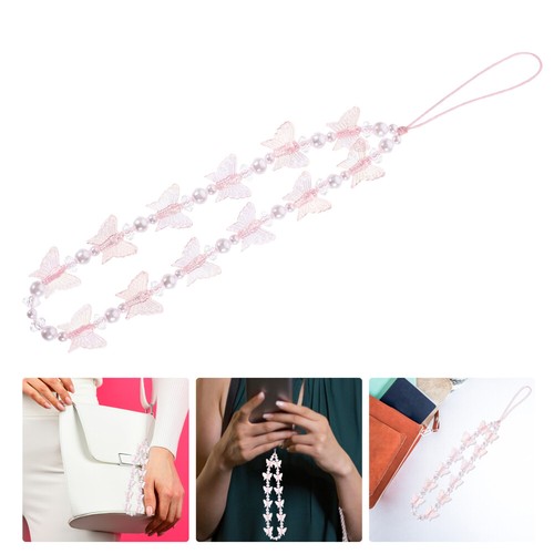 2 Pcs Butterfly Pearl Mobile Chain Phone Charms Beads Decoration - 第 5/12 張圖片