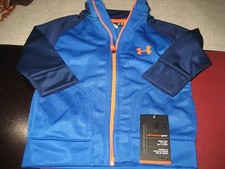BOYS UNDER ARMOUR ALLSEASONGEAR FULL ZIP TRACK TOP SIZE 3/6 MONTHS BLUE NWT