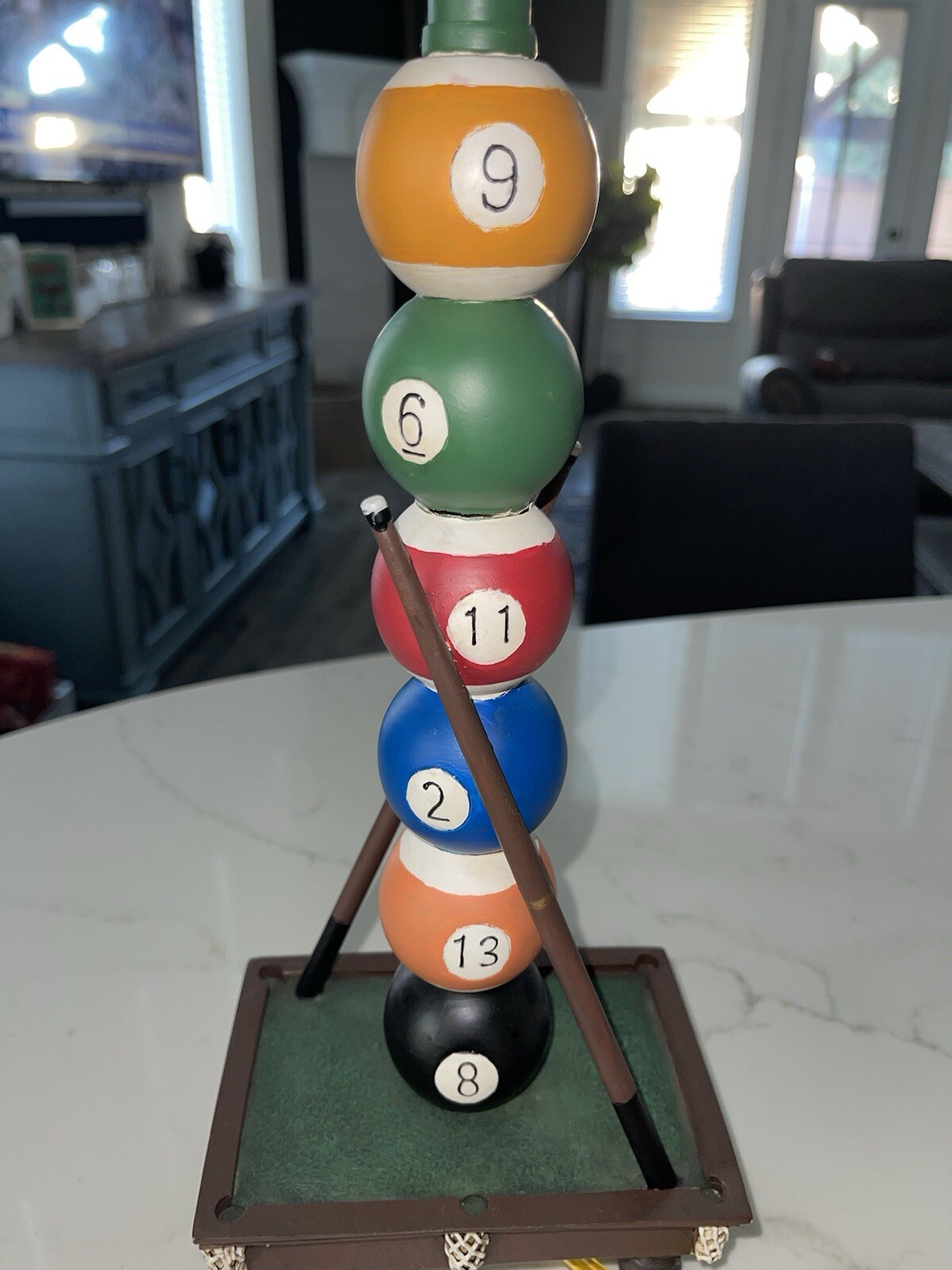 Vintage Orion’s Billiards Pool Ball Lamp & Set of 3 Pool Ball Candle Holder New