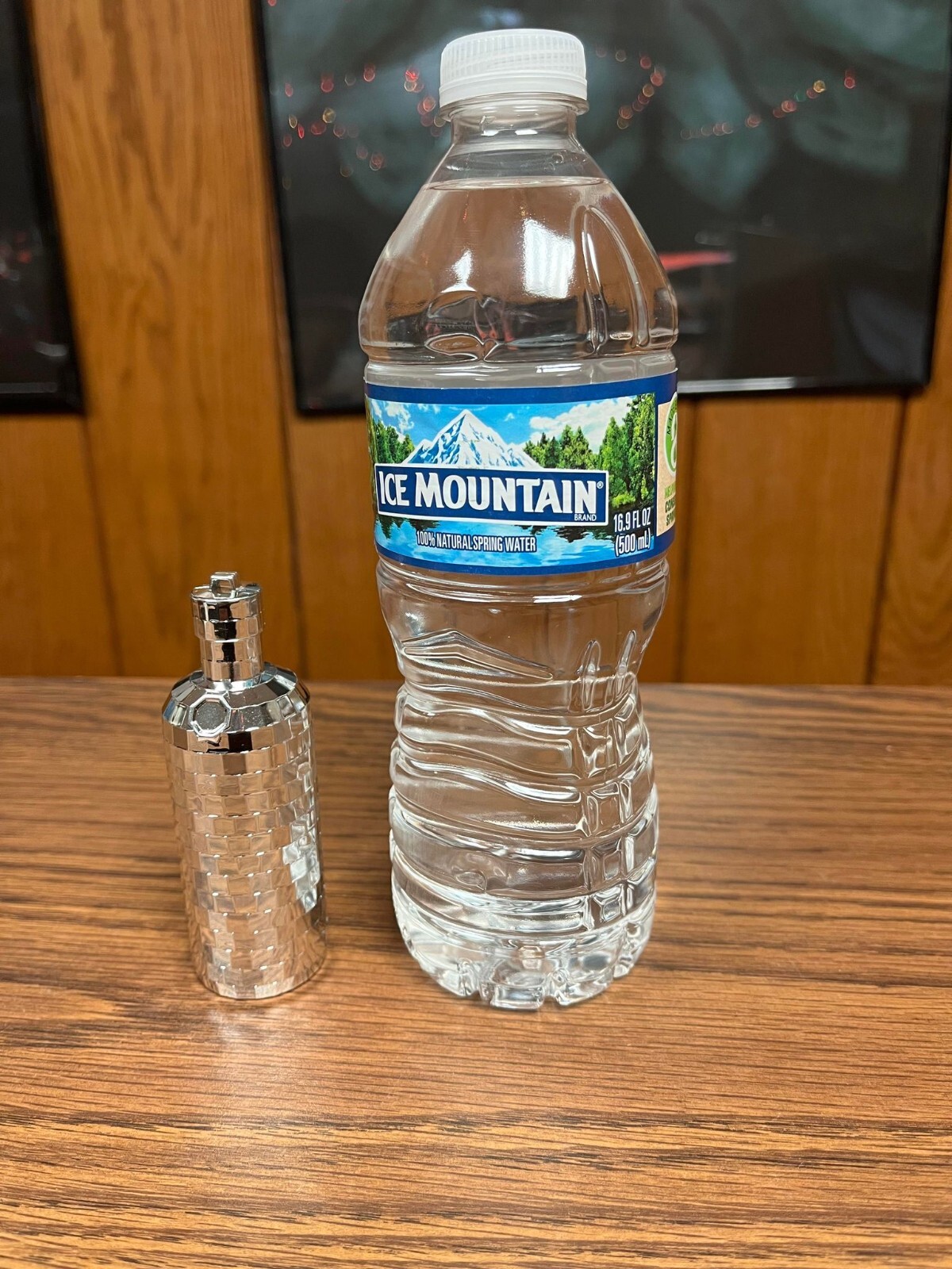 RARE ABSOLUT VODKA EMPTY MINI SILVER DISCO COVER FROM MEXICO -GREAT FOR DISPLAY