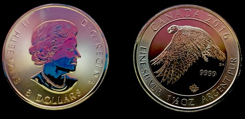 Lot of 2 - 2016 Canadian $8 Snow White Falcon 1.5 oz .9999 Silver Coin BU - Picture 3 of 3
