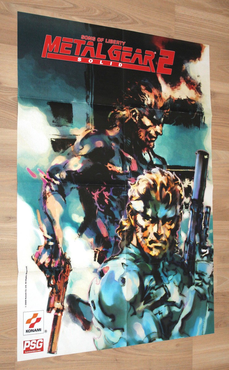 2000 Metal Gear Solid 2 Sons of Liberty Rare Poster 79x56cm