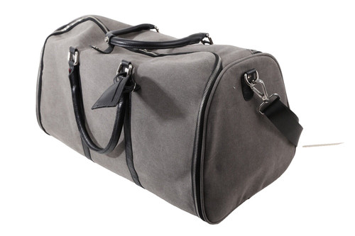 Travel Bag Charcoal Gray Gentleman Canvas Weekender Garment Large Mens Fashion