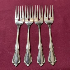 CHATEAU Oneida USA Stainless Glossy Vintage Flatware - 4 Salad Forks