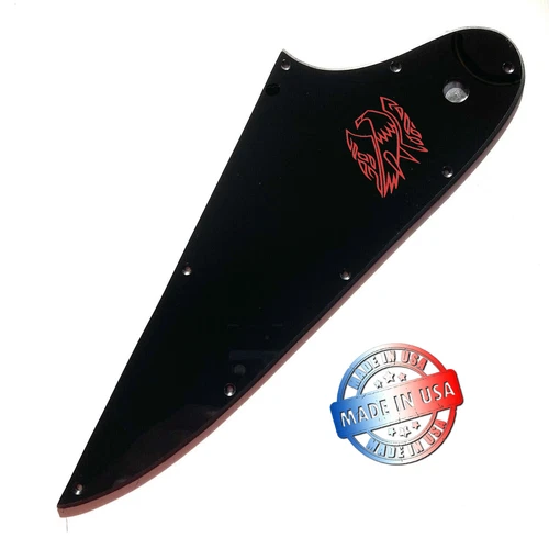 Gloss Black Pickguard for "Inspired By" Epiphone Standard Firebird + Red Decal