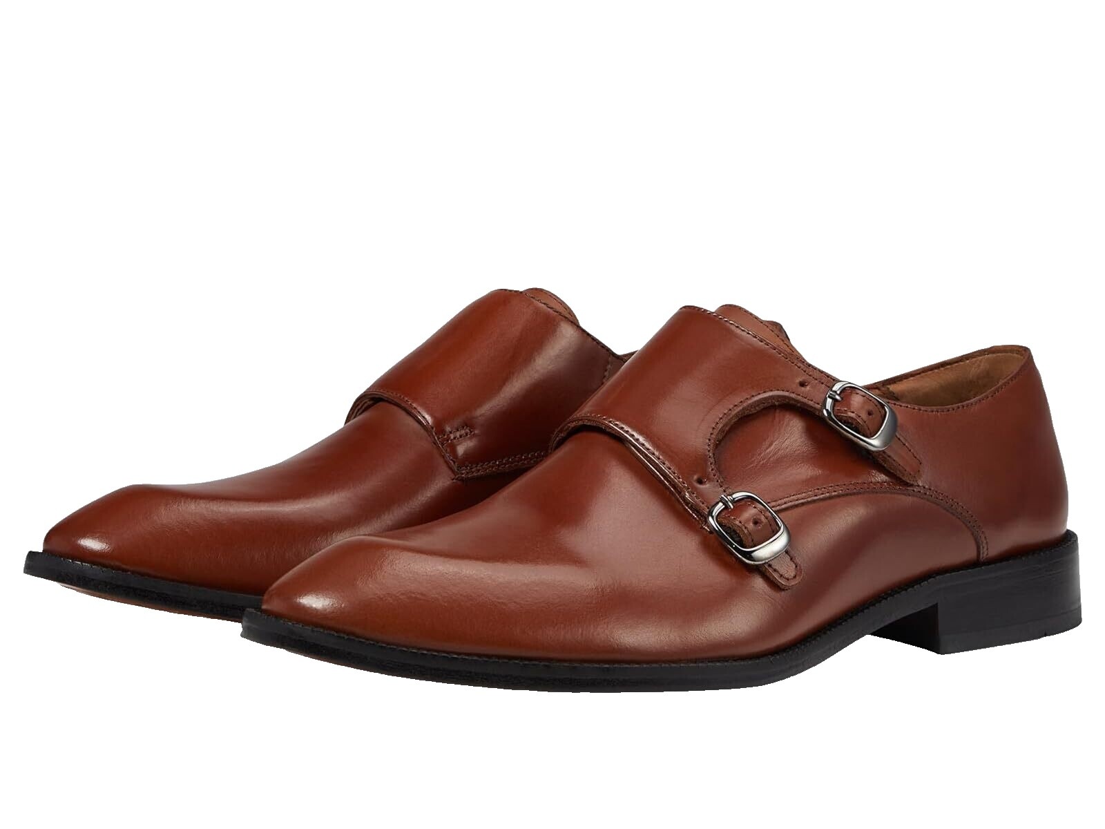 MASSIMO MATTEO Size 9.5 Burgundy Crackled Leather Monk Strap Loafers 14__1_b9c3a718-7d7c-40da-a484-  main image 3