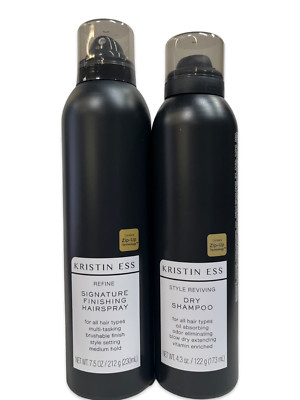 Kristin Ess Hair Refine Signature Finishing Hairspray & Reviving Dry Shampoo NEW