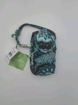 New Vera Bradley Java Blue Cell Phone Case Retired Blue Brown